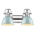 thumbnail image 1 of Yep by Golden Lighting Duncan 2-light Vanity in Chrome and Seafoam shade, 1 of 2