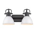 thumbnail image 1 of Yep by Golden Lighting Duncan 2-light Vanity in Matte Black and Matte White shade, 1 of 3