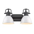 thumbnail image 1 of Yep by Golden Lighting Duncan 2-light Vanity in Matte Black and White shade, 1 of 3