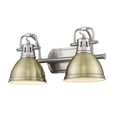 thumbnail image 1 of Yep by Golden Lighting Duncan 2-light Vanity in Pewter and Aged Brass shade, 1 of 4