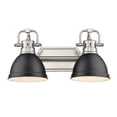 thumbnail image 1 of Yep by Golden Lighting Duncan 2-light Vanity in Pewter and Matte Black shade, 1 of 3