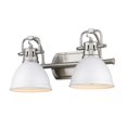 thumbnail image 1 of Yep by Golden Lighting Duncan 2-light Vanity in Pewter and Matte White shade, 1 of 3
