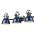 thumbnail image 1 of Yep by Golden Lighting Duncan 3-light Vanity in Chrome and Navy Blue shade, 1 of 4