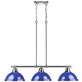 thumbnail image 1 of Golden Lighting 3602-3LP-CH-BE Duncan 3 Light Pendant,Blue, 1 of 10
