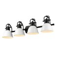 thumbnail image 1 of Yep by Golden Lighting Duncan 4-light Vanity in Matte Black and White shade, 1 of 3