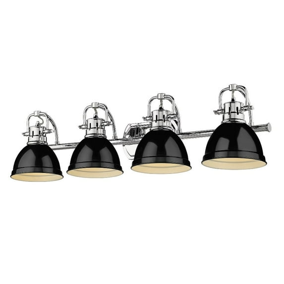 Yep by Golden Lighting Duncan 4-light Vanity in Chrome and Black shade