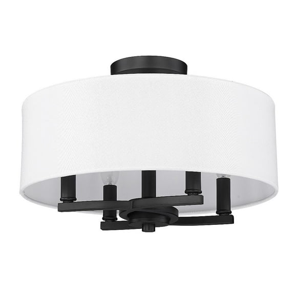 Golden Lighting Eliana 4-light Semi-Flush Mount in Matte Black