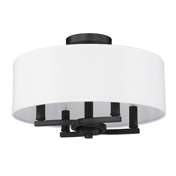 Golden Lighting Eliana 4-light Semi-Flush Mount in Matte Black