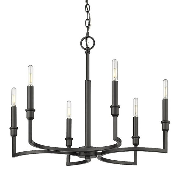Golden Lighting Ellyn 6 Light Chandelier in Matte Black