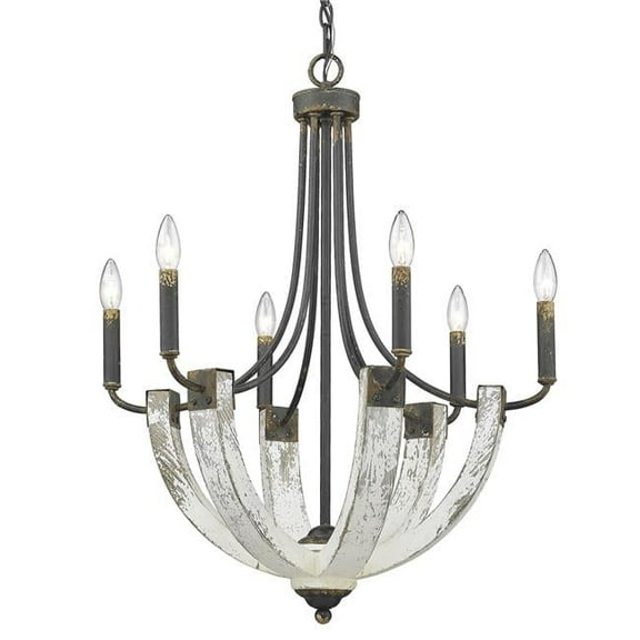 Wry Lighting Elwood 6-light Chandelier in Antique Black Iron