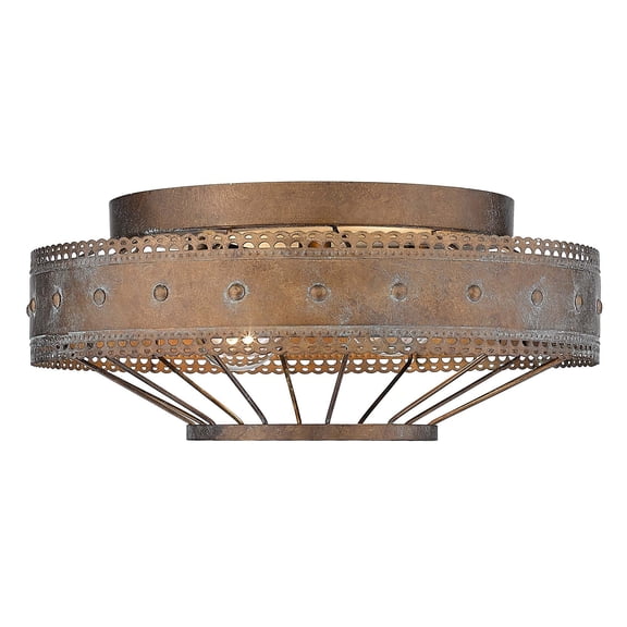 Wry Lighting Ferris 2-light Flush Mount in Copper Patina