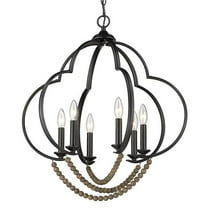 Golden Lighting Flori 6-light Pendant in Matte Black