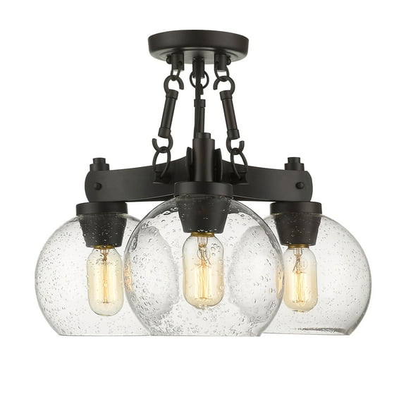Golden Lighting Galveston 3-light Semi-Flush Mount in Rubbed Bronze