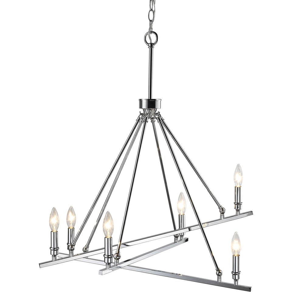 Garvin 27'' Chrome 6-Light Steel Chandelier
