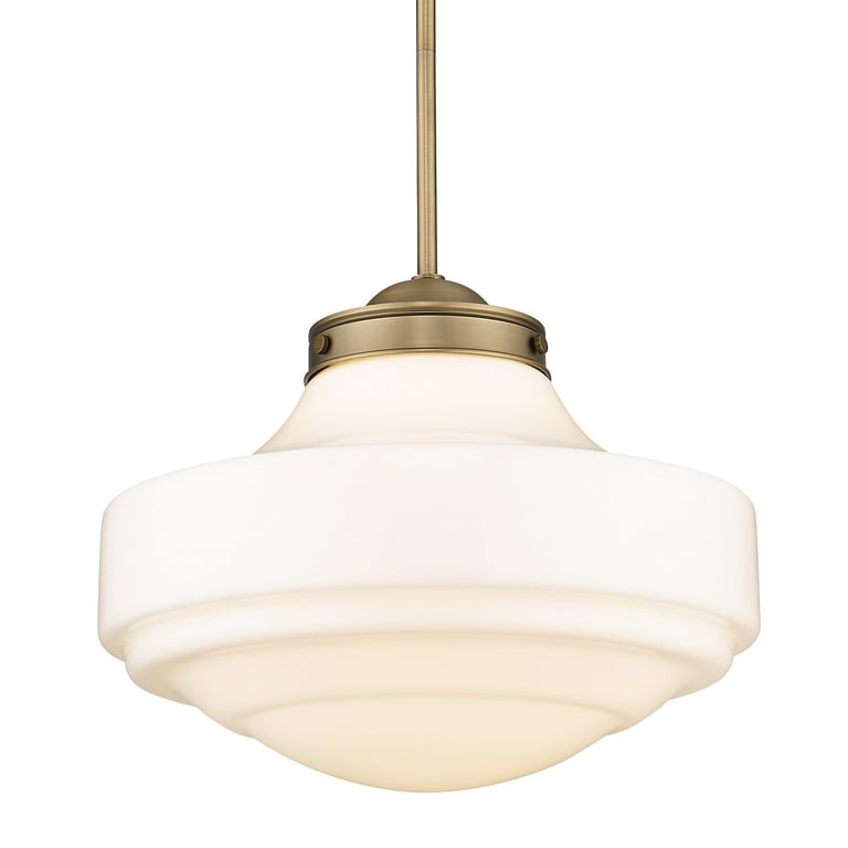 Golden Lighting Ingalls Large Pendant in Modern Brass and Vintage Milk Glass Walmart