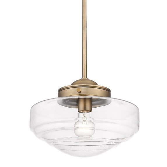Golden Lighting Ingalls 1-light 12in Pendant in Modern Brass and Clear Glass