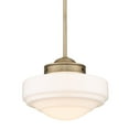 thumbnail image 1 of Golden Lighting Ingalls 1-light 12in Pendant in Modern Brass and Vintage Milk Glass, 1 of 5