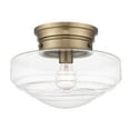 thumbnail image 1 of Golden Lighting Ingalls 1-light 12in Semi-Flush Mount in Modern Brass and Clear Glass, 1 of 4