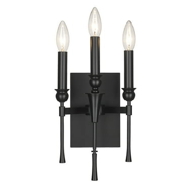 Golden Lighting Landon 3-Light Metal Wall Sconce in Matte Black