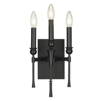 Golden Lighting Landon 3-light Wall Sconce in Matte Black