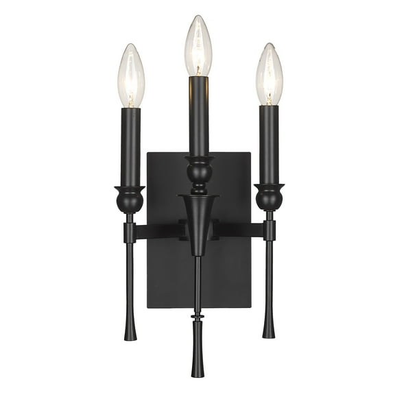 Golden Lighting Landon 3-light Wall Sconce in Matte Black