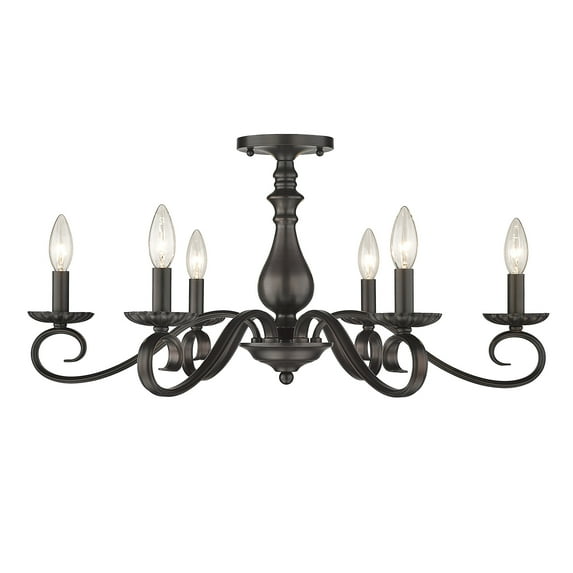 Wry Lighting Larrick 6-light Semi-Flush Mount in Rubbed Bronze