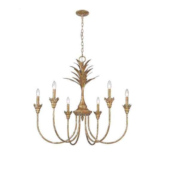 Golden Lighting Lillianne 6-light Chandelier in Heirloom Gold