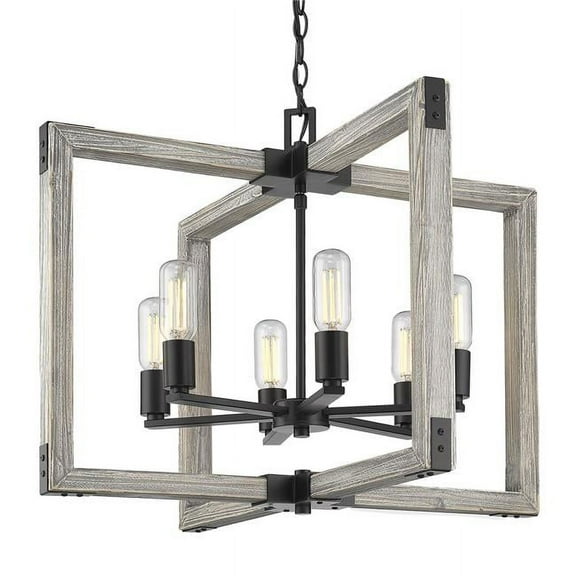 Golden Lighting Lowell 6-Light Chandelier in Black