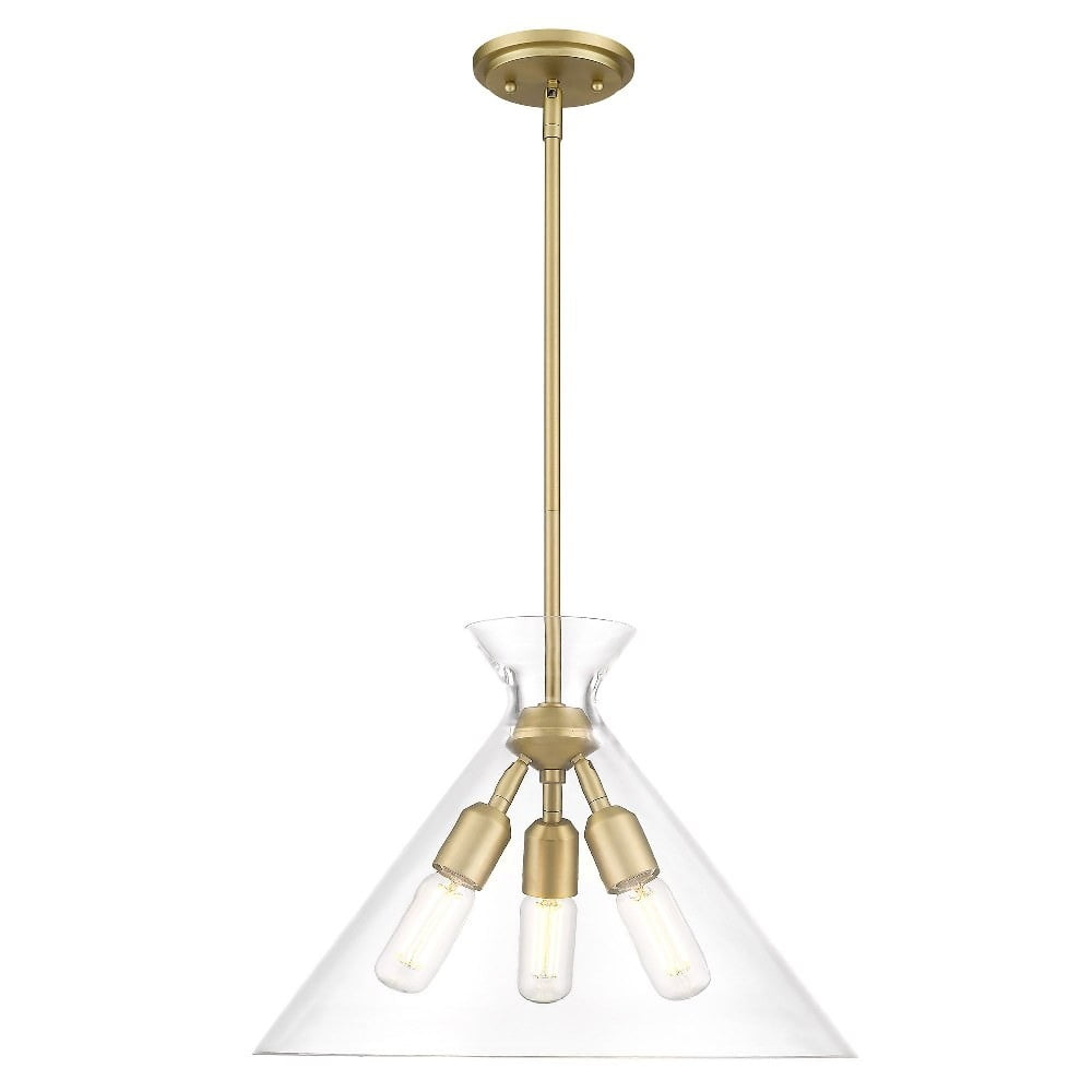 Elegant Malta Brushed Champagne Bronze Pendant Light with Clear Glass