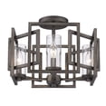 thumbnail image 1 of Golden Lighting Marco 4-light Flush Mount in Gunmetal Bronze, 1 of 3