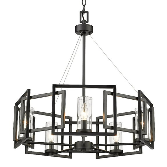 Golden Lighting Marco 5-Light Chandelier in Matte Black