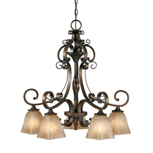 Golden Lighting Meridian 5 Light Nook Chandelier - Golden Bronze Finish