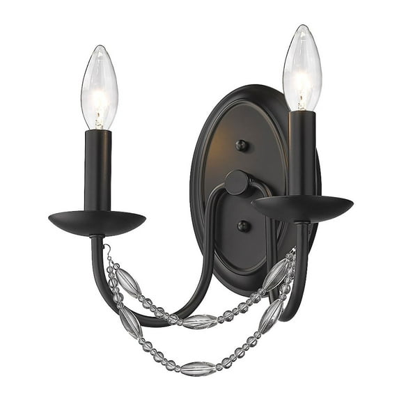 Golden Lighting Mirabella 2-light Wall Sconce in Matte Black