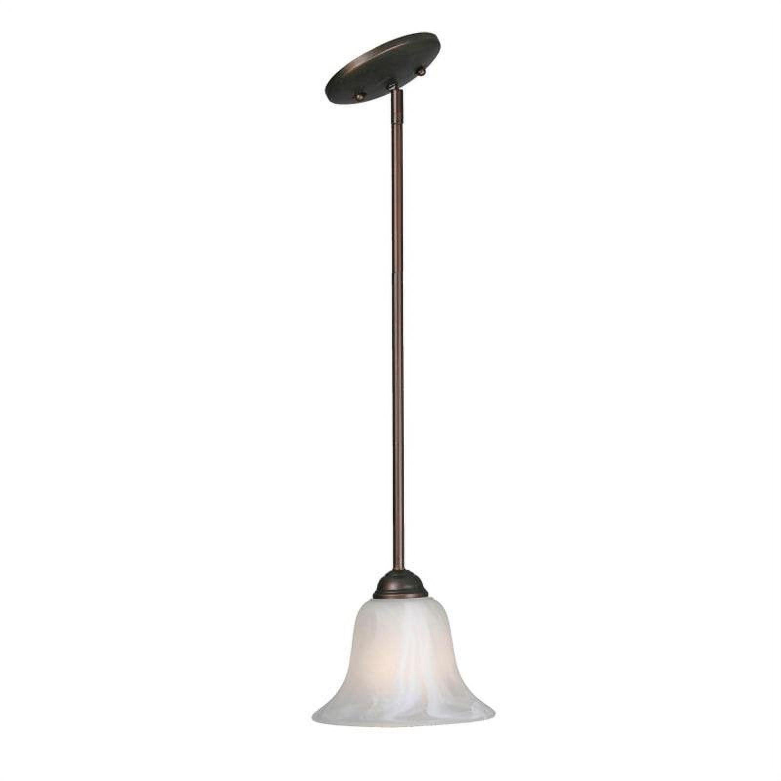 Maddox Transitional Mini Pendant Light in Rubbed Bronze with Marbled Glass