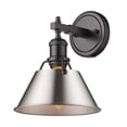 thumbnail image 1 of Yep by Golden Lighting Orwell 1-light Vanity in Matte Black and Pewter shade, 1 of 3