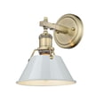 thumbnail image 1 of 3306-BA1 AB-DB Golden Lighting Orwell - 1 Light Bath Vanity-9.88 Inches Tall and 7.5 Inches Wide-Aged Brass Finish-Dusky Blue Shade Color, 1 of 3