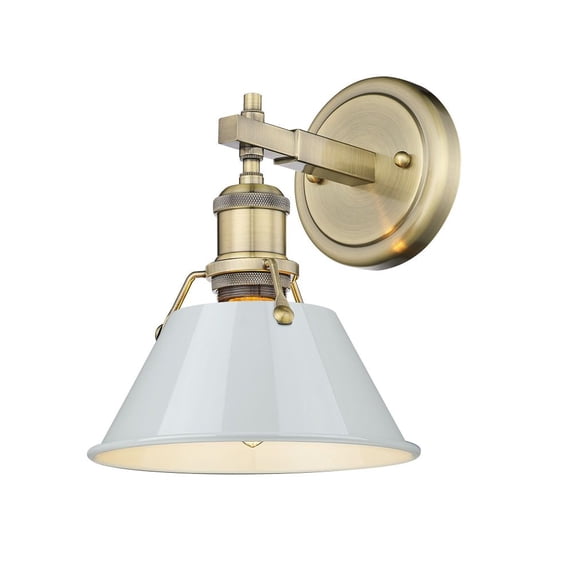 3306-BA1 AB-DB Golden Lighting Orwell - 1 Light Bath Vanity-9.88 Inches Tall and 7.5 Inches Wide-Aged Brass Finish-Dusky Blue Shade Color