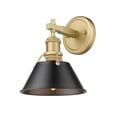 thumbnail image 1 of 3306-BA1 BCB-BLK Golden Lighting Orwell - 1 Light Bath Vanity-9.88 Inches Tall and 7.5 Inches Wide-Brushed Champagne Bronze Finish-Matte Black Shade, 1 of 3