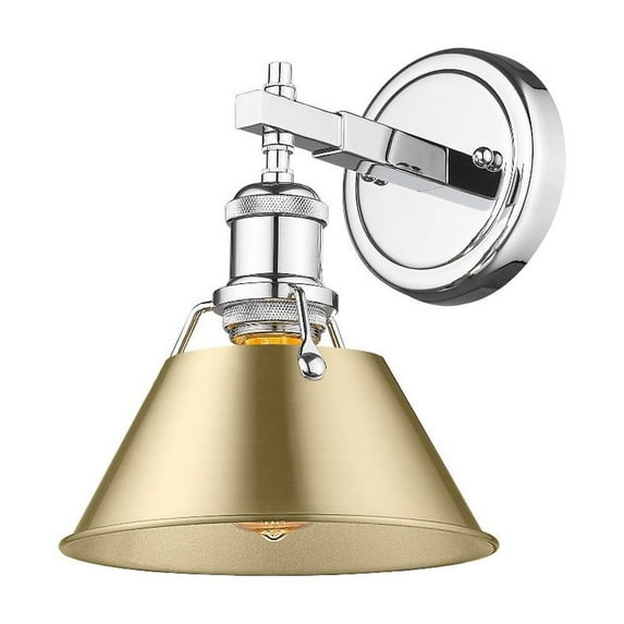 3306-BA1 CH-BCB Golden Lighting Orwell - 1 Light Bath Vanity-9.88 Inches Tall and 7.5 Inches Wide-Chrome Finish-Brushed Champagne Bronze Shade Color