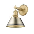 thumbnail image 1 of 3306-BA1 BCB-AB Golden Lighting Orwell - 1 Light Bath Vanity-9.88 Inches Tall and 7.5 Inches Wide-Brushed Champagne Bronze Finish-Aged Brass Shade, 1 of 3