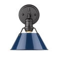 thumbnail image 1 of Yep by Golden Lighting Orwell 1-light Vanity in Matte Black and Navy Blue shade, 1 of 3