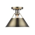 thumbnail image 1 of Yep by Golden Lighting Orwell 1-light Flush Mount in Aged Brass, 1 of 3