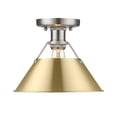 thumbnail image 1 of 3306-FM PW-BCB-Golden Lighting-Orwell - 1 Light Flush Mount 8 Inches Tall and 10 Inches Wide-Pewter Finish-Brushed Champagne Bronze Shade Color, 1 of 3