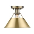 thumbnail image 1 of 3306-FM AB-BCB-Golden Lighting-Orwell - 1 Light Flush Mount 8 Inches Tall and 10 Inches Wide-Aged Brass Finish-Brushed Champagne Bronze Shade Color, 1 of 3