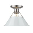 thumbnail image 1 of 3306-FM PW-DB-Golden Lighting-Orwell - 1 Light Flush Mount 8 Inches Tall and 10 Inches Wide-Pewter Finish-Dusky Blue Shade Color, 1 of 3