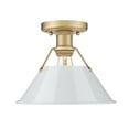 thumbnail image 1 of 3306-FM BCB-DB-Golden Lighting-Orwell - 1 Light Flush Mount 8 Inches Tall and 10 Inches Wide-Brushed Champagne Bronze Finish-Dusky Blue Shade Color, 1 of 3