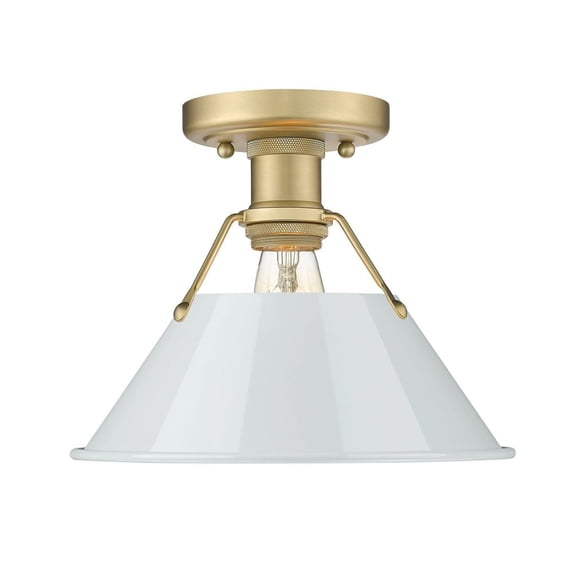 3306-FM BCB-DB-Golden Lighting-Orwell - 1 Light Flush Mount 8 Inches Tall and 10 Inches Wide-Brushed Champagne Bronze Finish-Dusky Blue Shade Color
