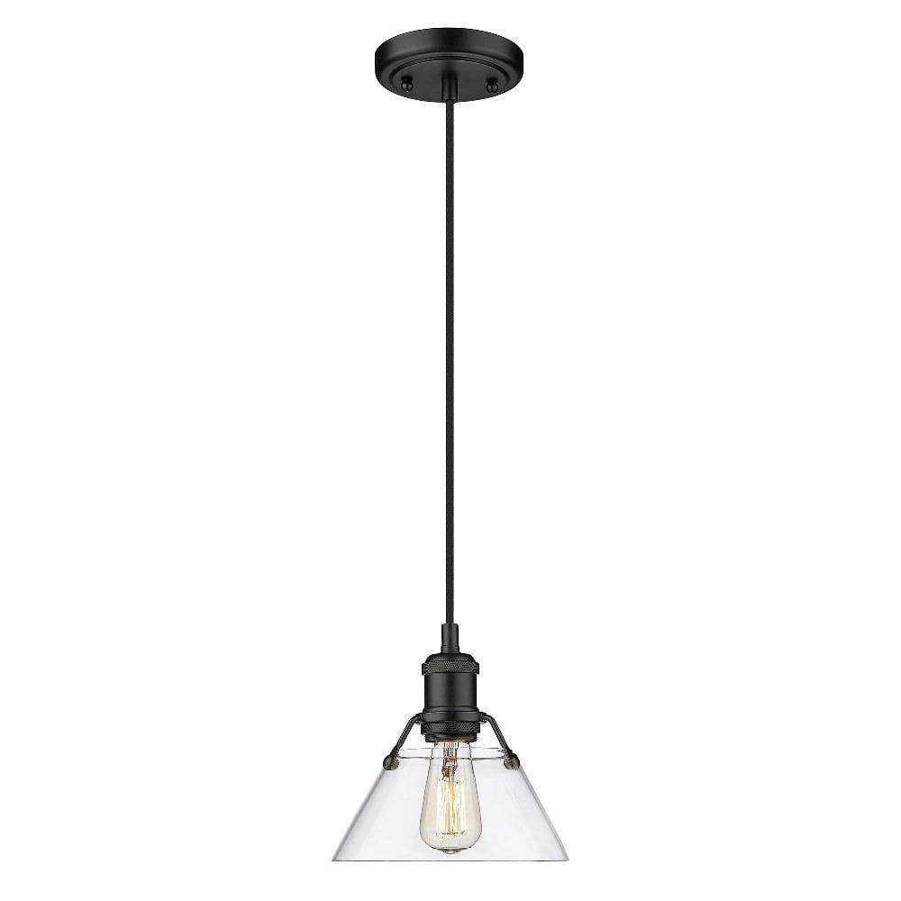 Orwell Mini Matte Black Pendant with Clear Glass Shade