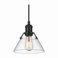 thumbnail image 1 of Yep by Golden Lighting Orwell 1-light 8in Pendant in Matte Black and Clear Glass, 1 of 2