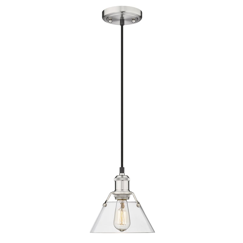 Mini Orwell 7.5" Pewter Pendant with Clear Glass Shade